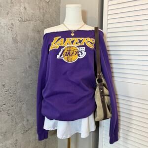 Lakers Off The Shoulder Crewneck
